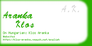 aranka klos business card